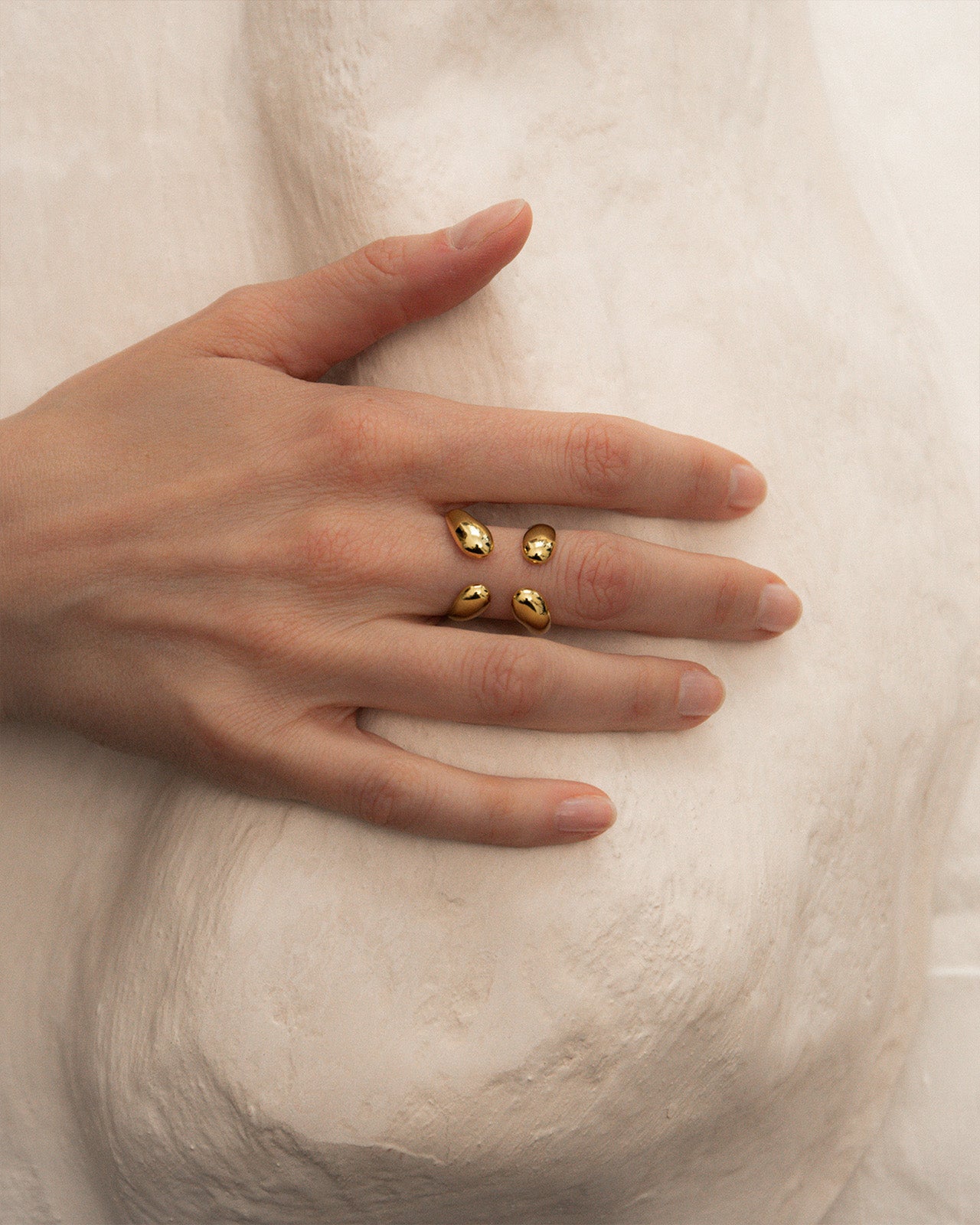 Hope Double Ring In Gold Vermeil – Mara Paris