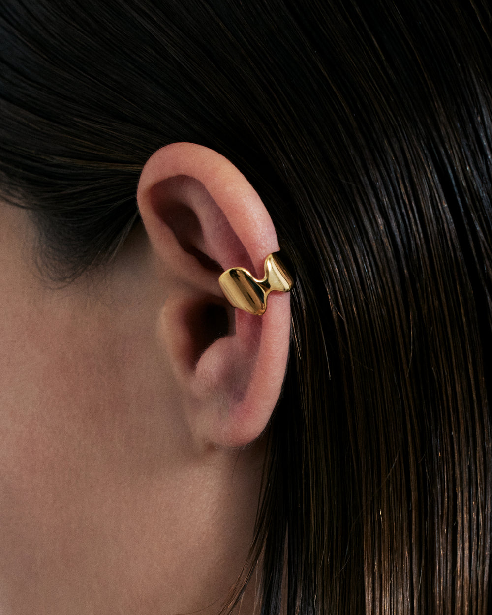 Ocean Dream Ear Cuff In Gold Vermeil