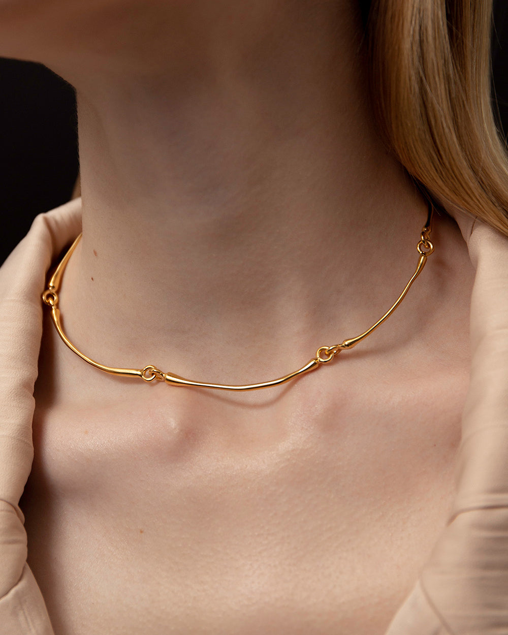Hope Articulated Choker Necklace In Gold Vermeil – Mara Paris