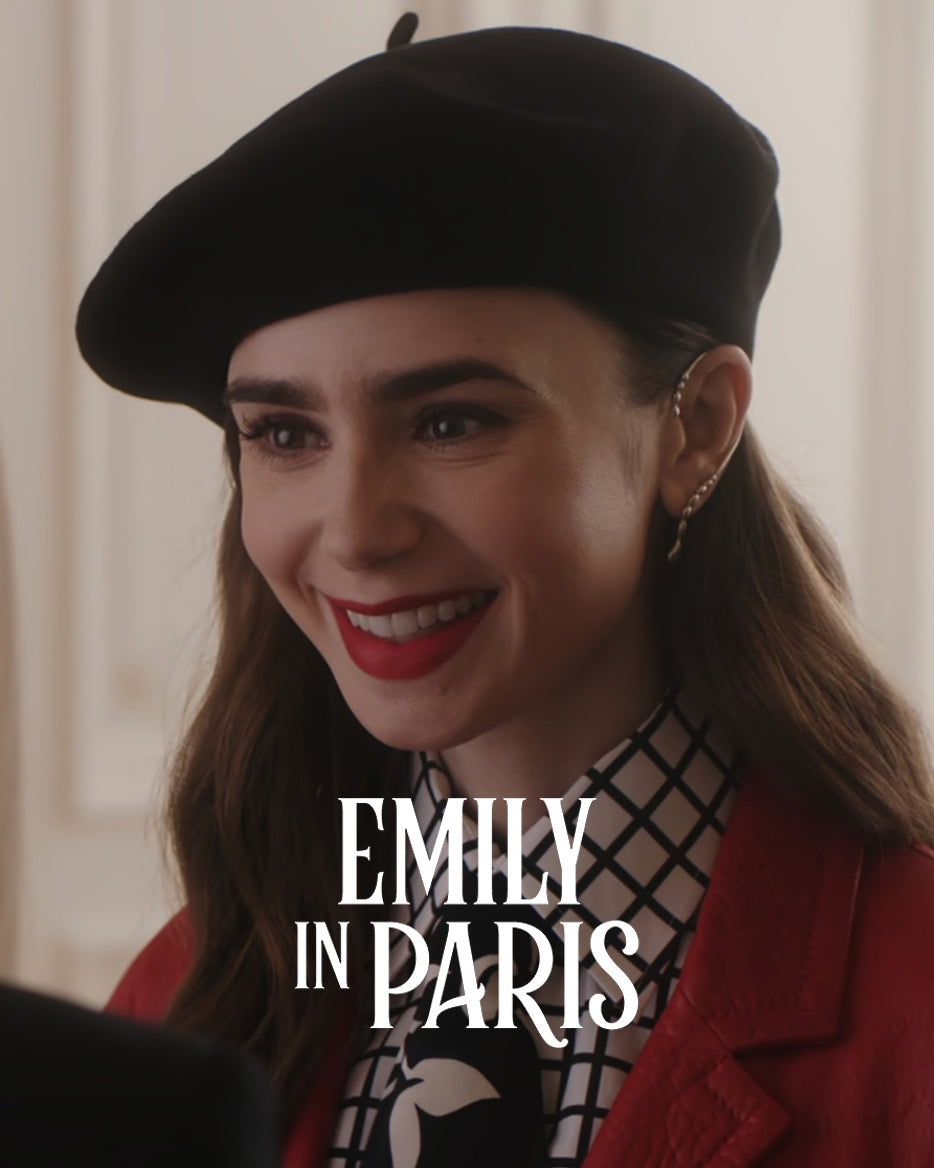 Emily (Lily Collins) is wearing Memories S Earrings in Emily in Paris Season 4 Episode 7