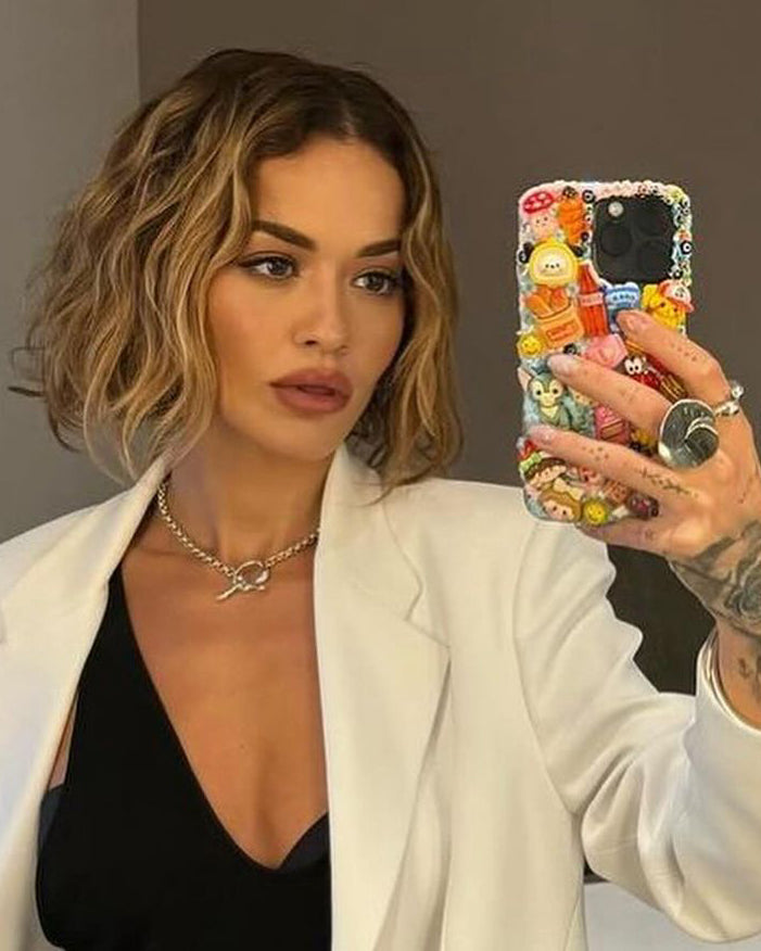 Rita Ora is wearing Hope Single Toggle Necklace, Hope Open Ring, Eucalyptus Ring