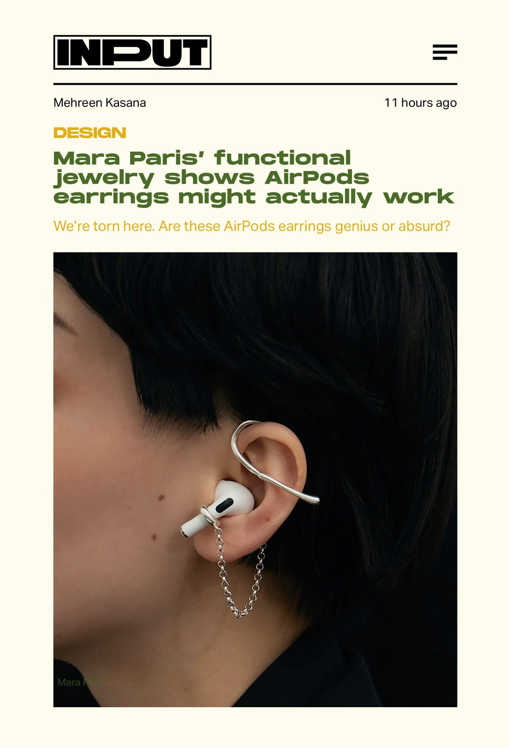 Input Mag Features Mara Paris' Innovative AirPod Jewelry Design