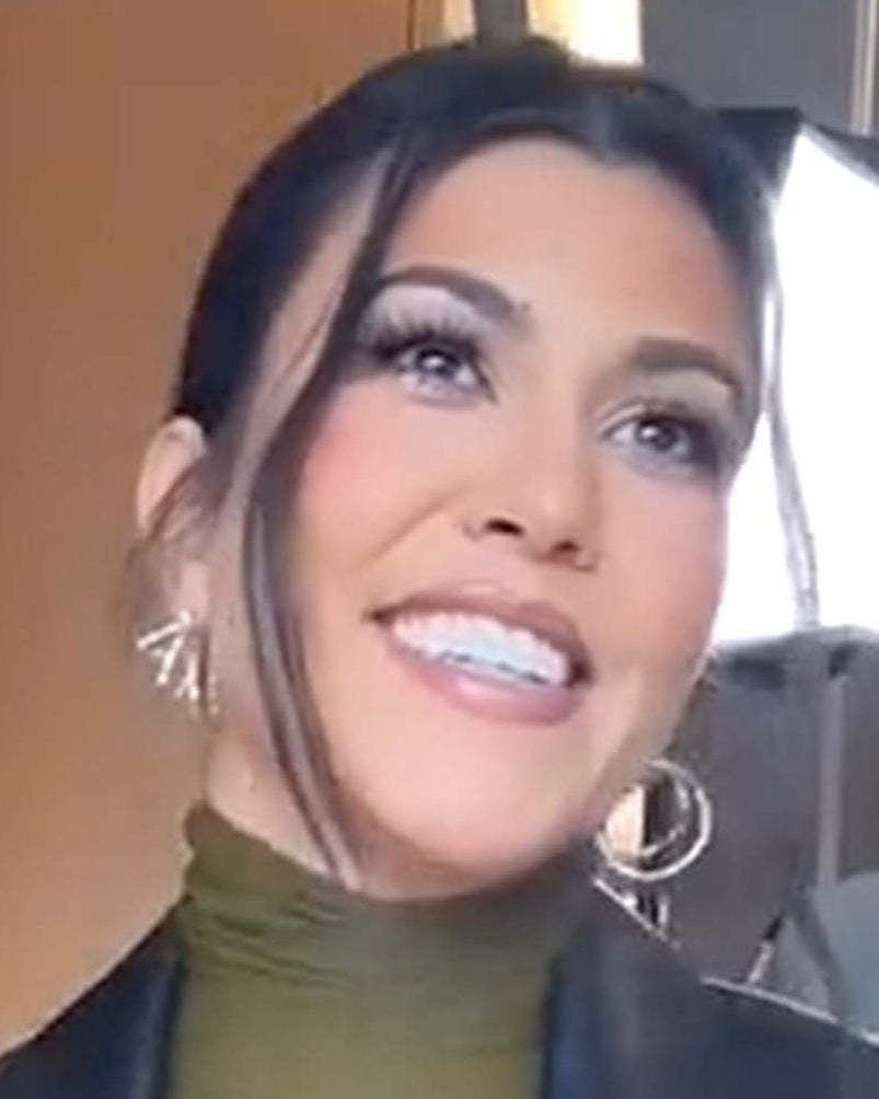 Kourtney Kardashian is wearing Hope Triple Hoop Earrings for Elle interview