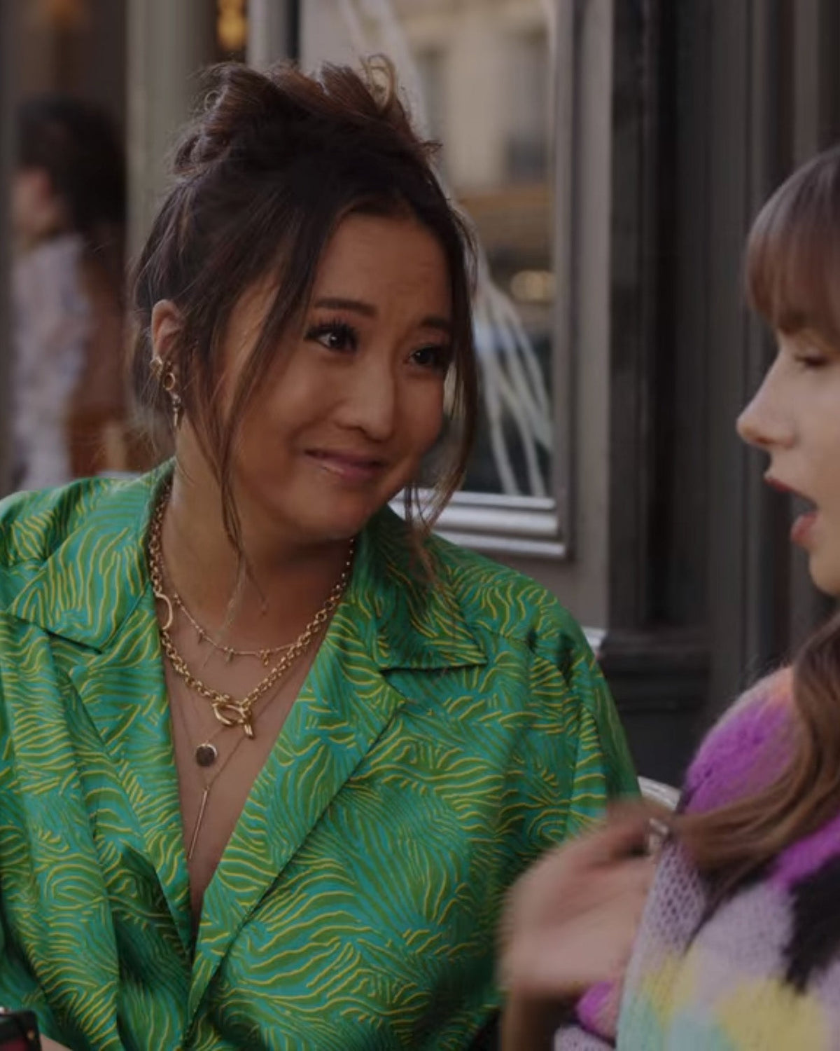 Mindy Chen (Ashley Park) is wearing Hope Toggle Chain Necklace in Gold Vermeil in Emily in Paris Season 3 Episode 1