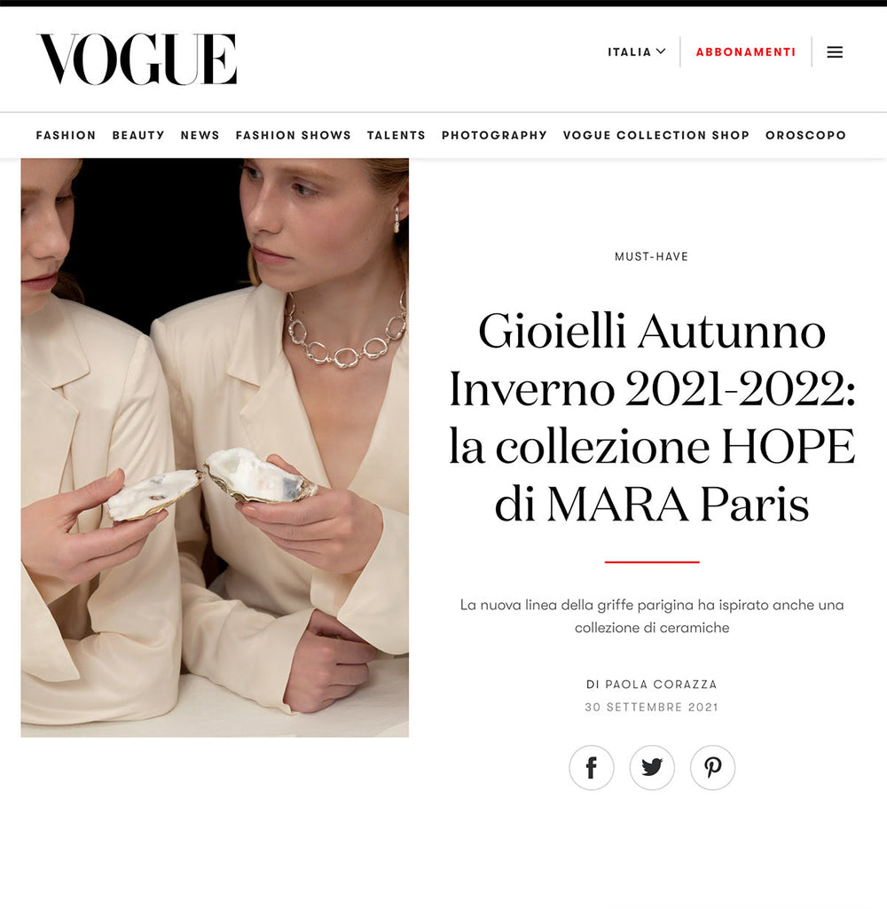 Vogue Italia Features Mara Paris, Discussing Ayça Özbank Taskan's Background and the Latest Hope Collection