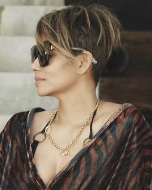 Halle Berry is wearing Hope Toggle Chain Necklace in Gold Vermeil