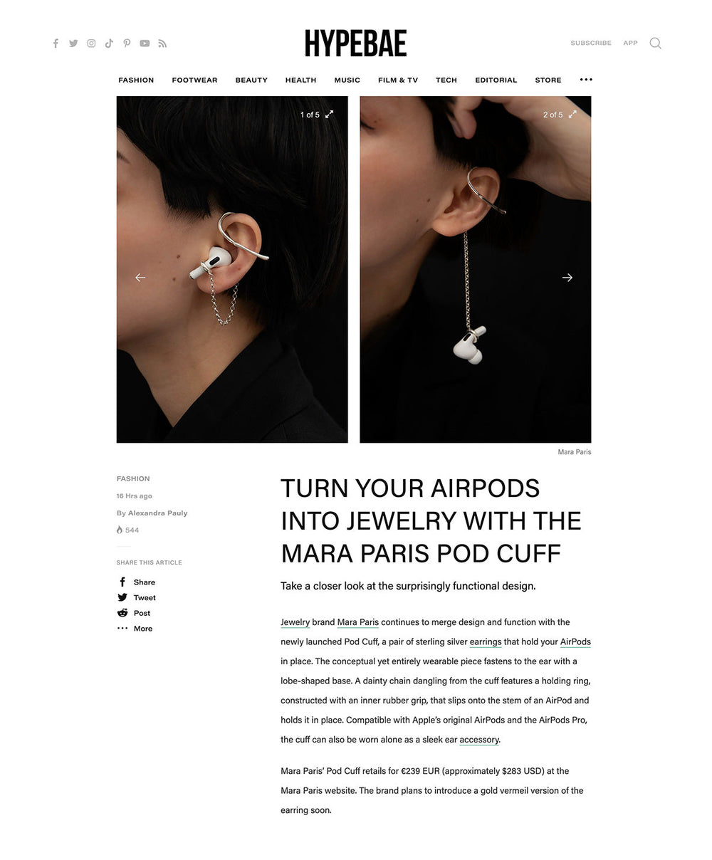 Hypebae Introduces Mara Paris Pod Cuff: Turning AirPods into Stylish Jewelry, by Alexandra Pauly