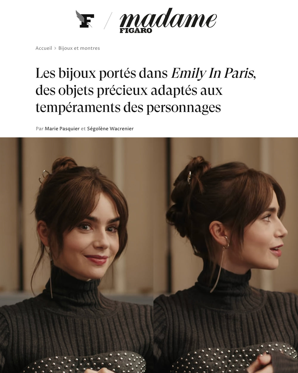 Madame Figaro discusses the jewelry worn in Emily in Paris