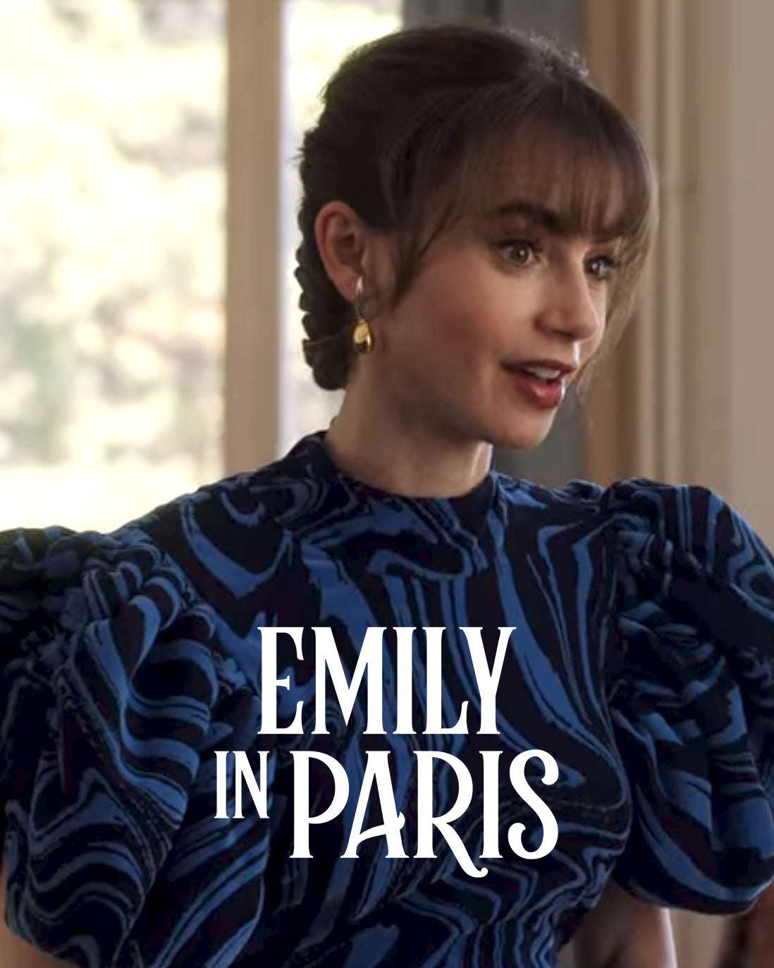 Emily (Lily Collins) is wearing Small Sense Earrings in Emily in Paris Season 3 Episode 8