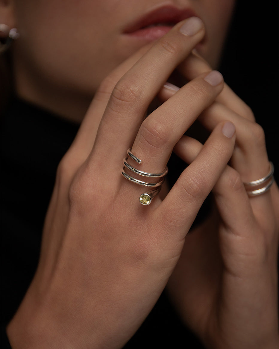 Bague Vera D con topacio amarillo