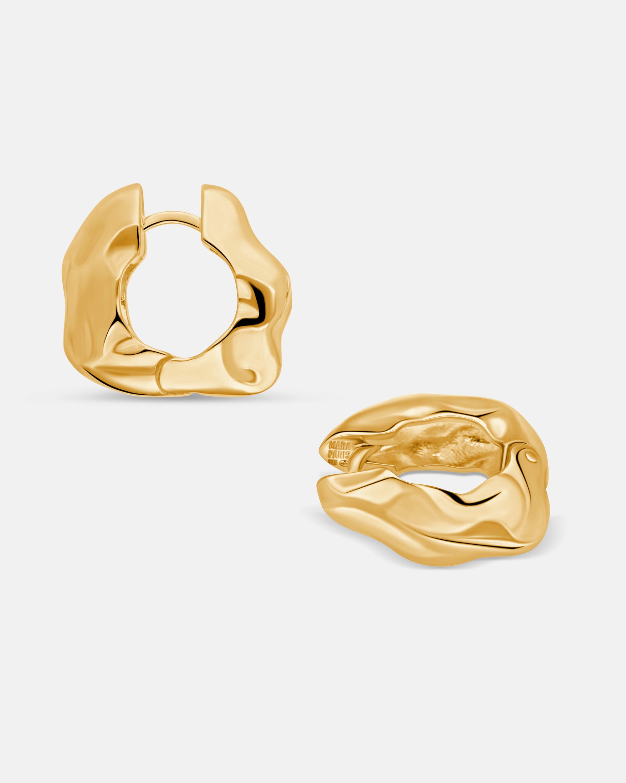 Lunar Medium Hinged Earrings In Gold Vermeil