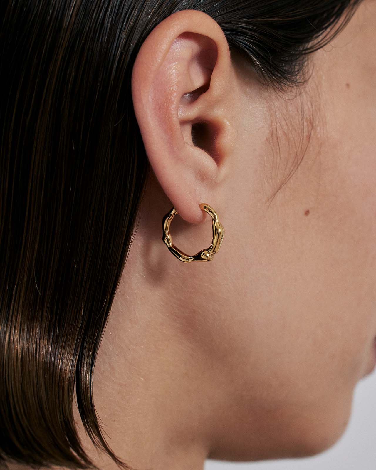 Night Dream Hinged Hoops In Gold Vermeil