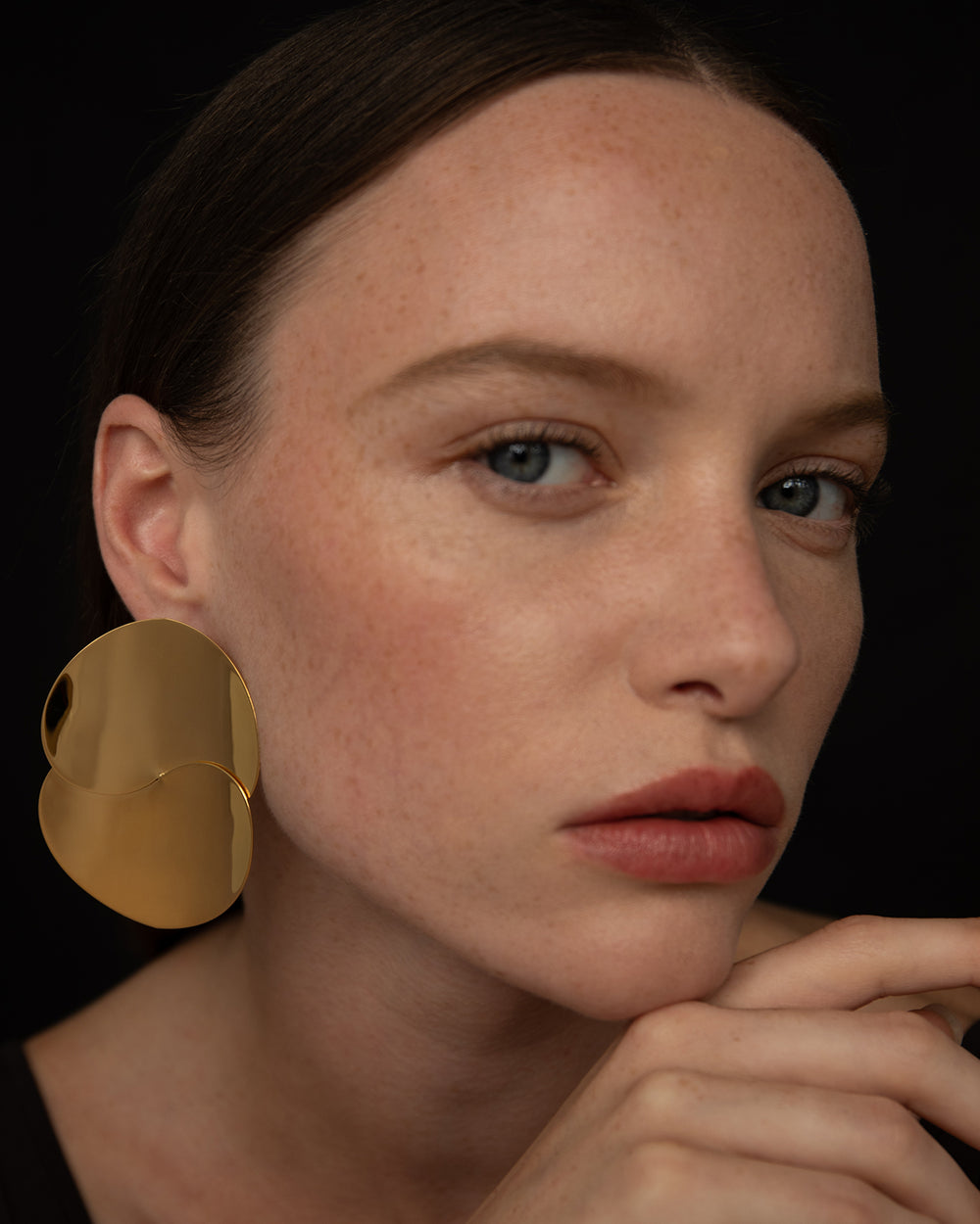 Eucalyptus Earrings, Gold Plated