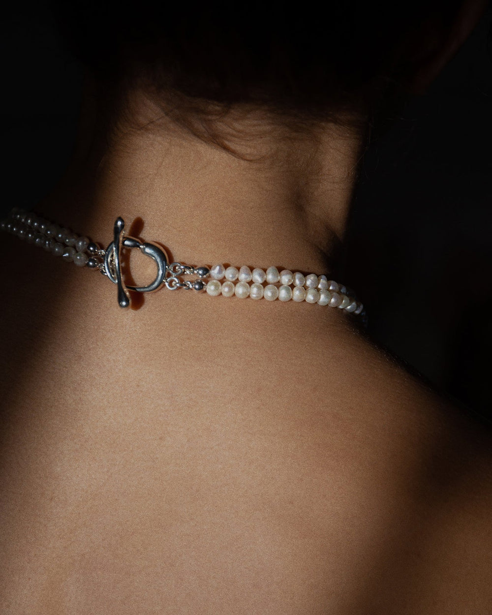 Collar Hope doble perlas blancas