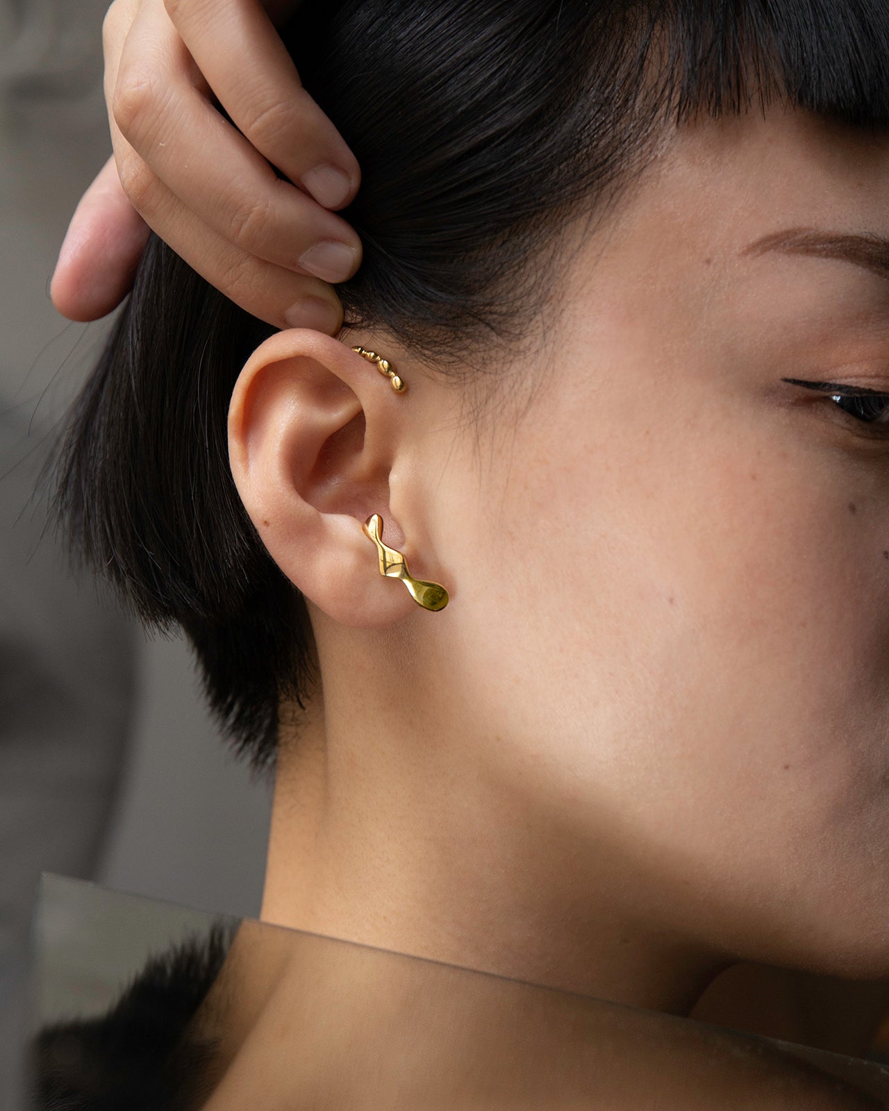 Flux Ear Cuff In Gold Vermeil