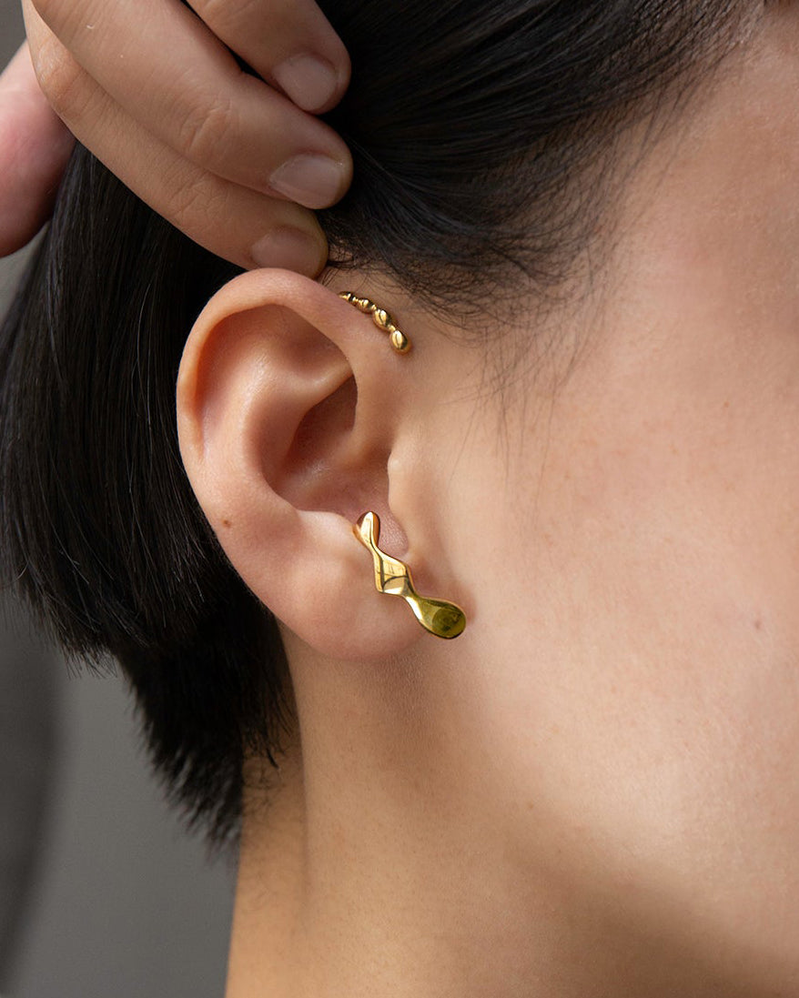 Flux Ear Cuff In Gold Vermeil