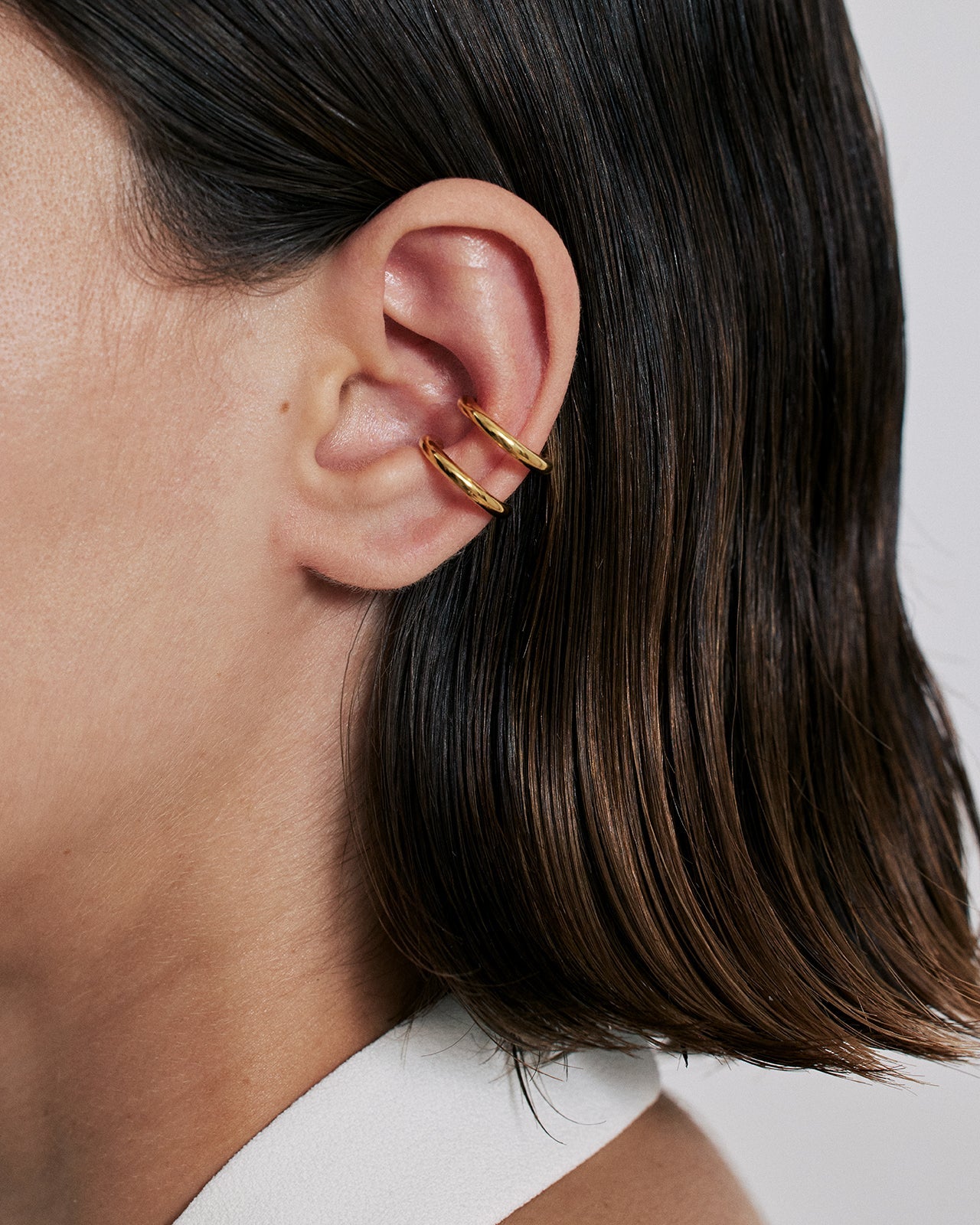 Double Trouble Ear Cuff In Gold Vermeil