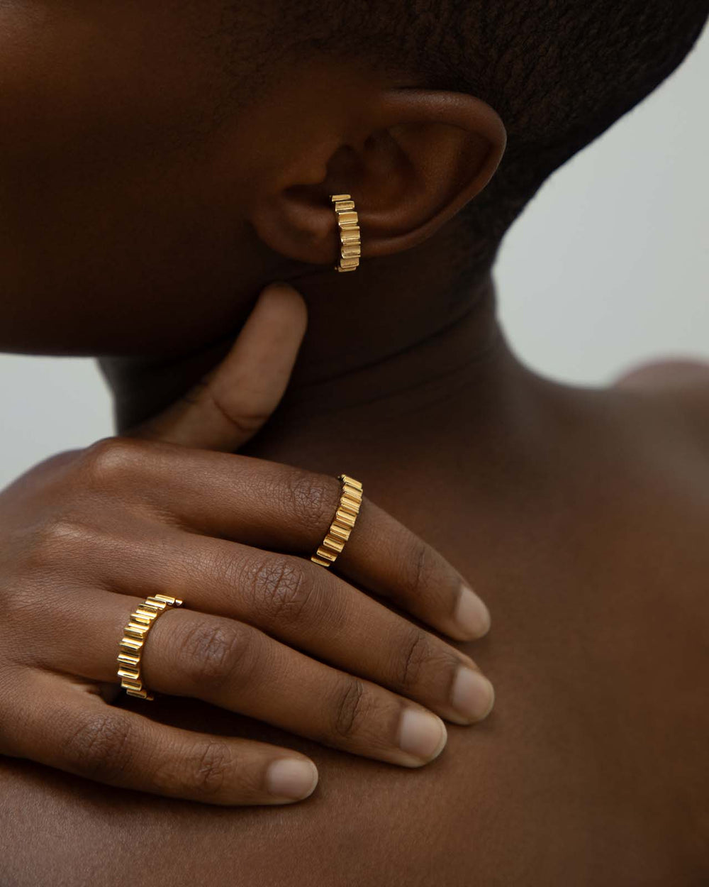 Anillo Column Drum en vermeil
