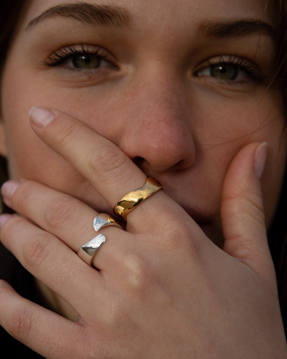 Bague bandeau Perfectly Imperfect en vermeil