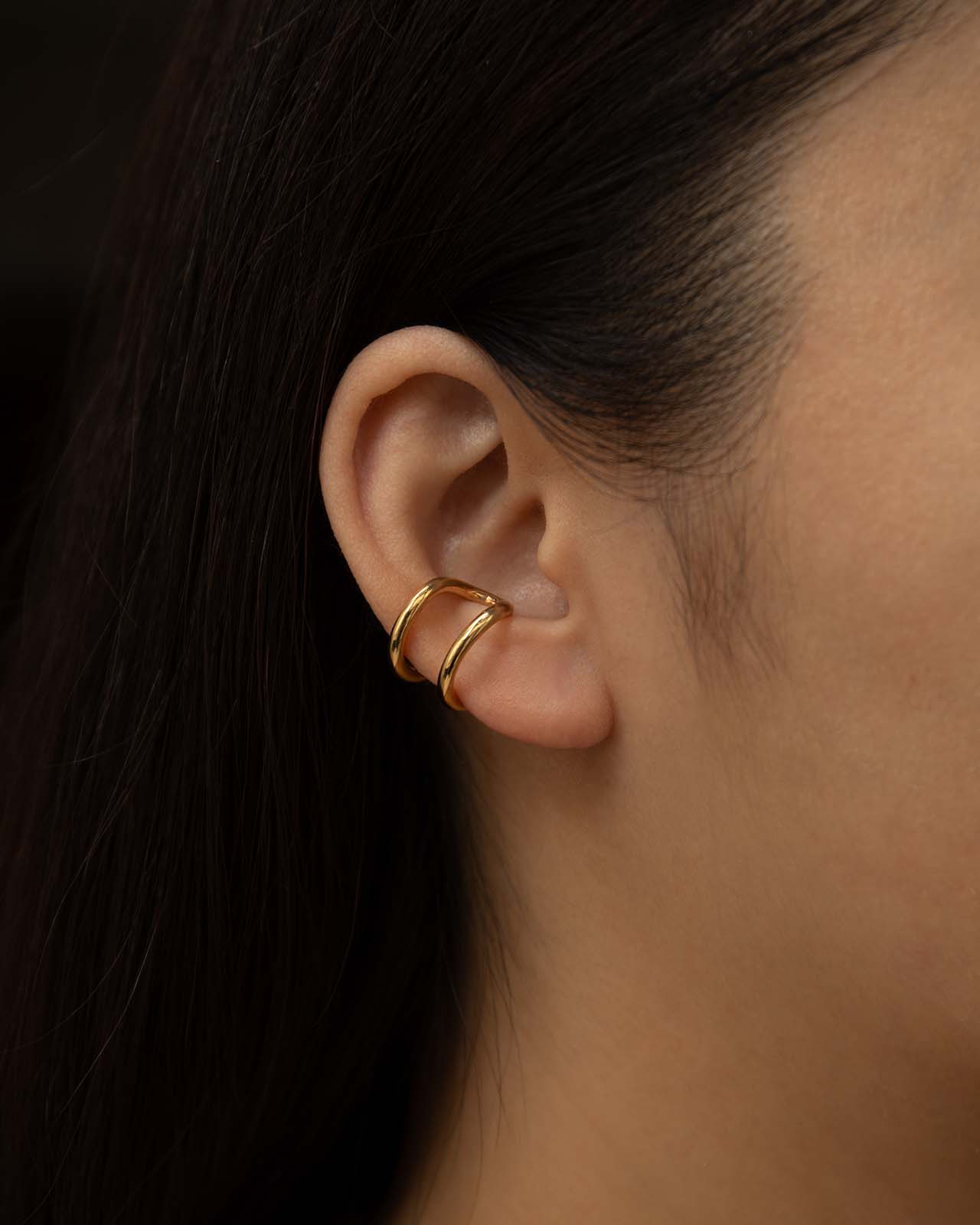 Double Trouble Ear Cuff In Gold Vermeil