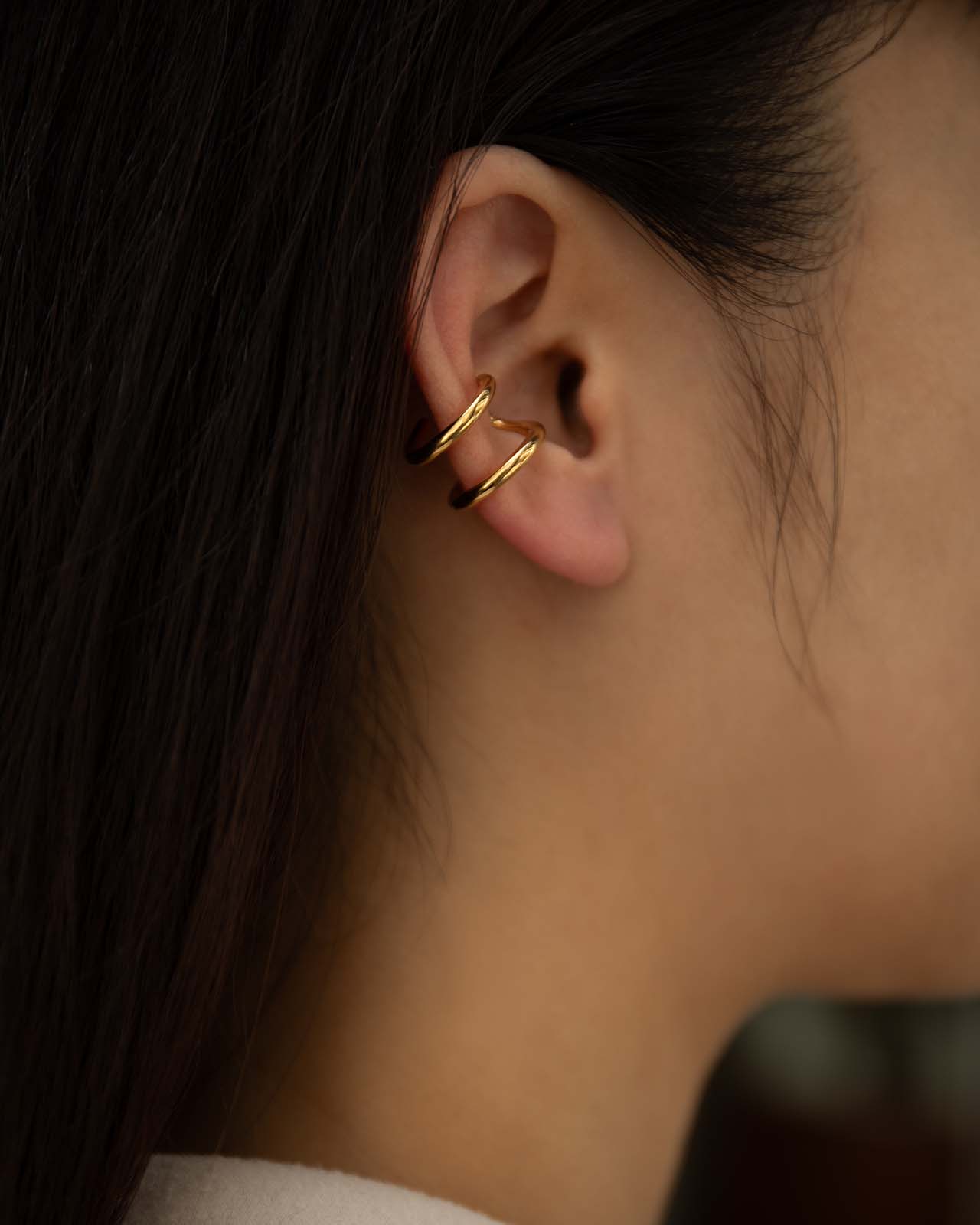 Double Trouble Ear Cuff In Gold Vermeil