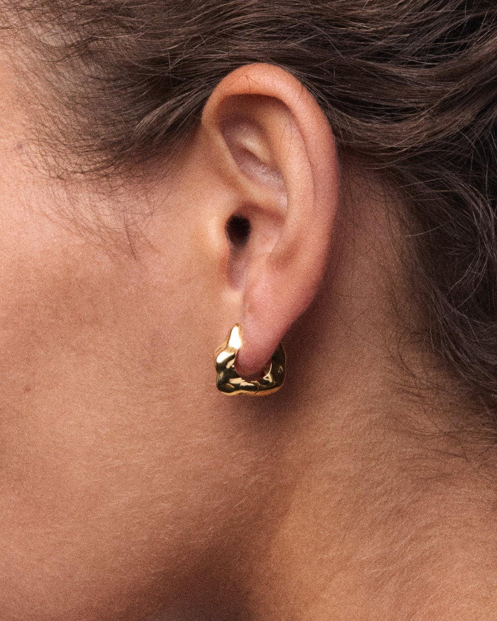 Lunar Small Hinged Earrings In Gold Vermeil