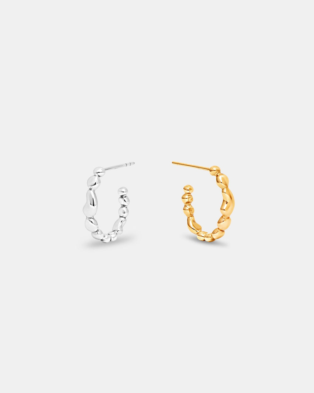 Memories Small Hoop Earrings Silver Vermeil Set