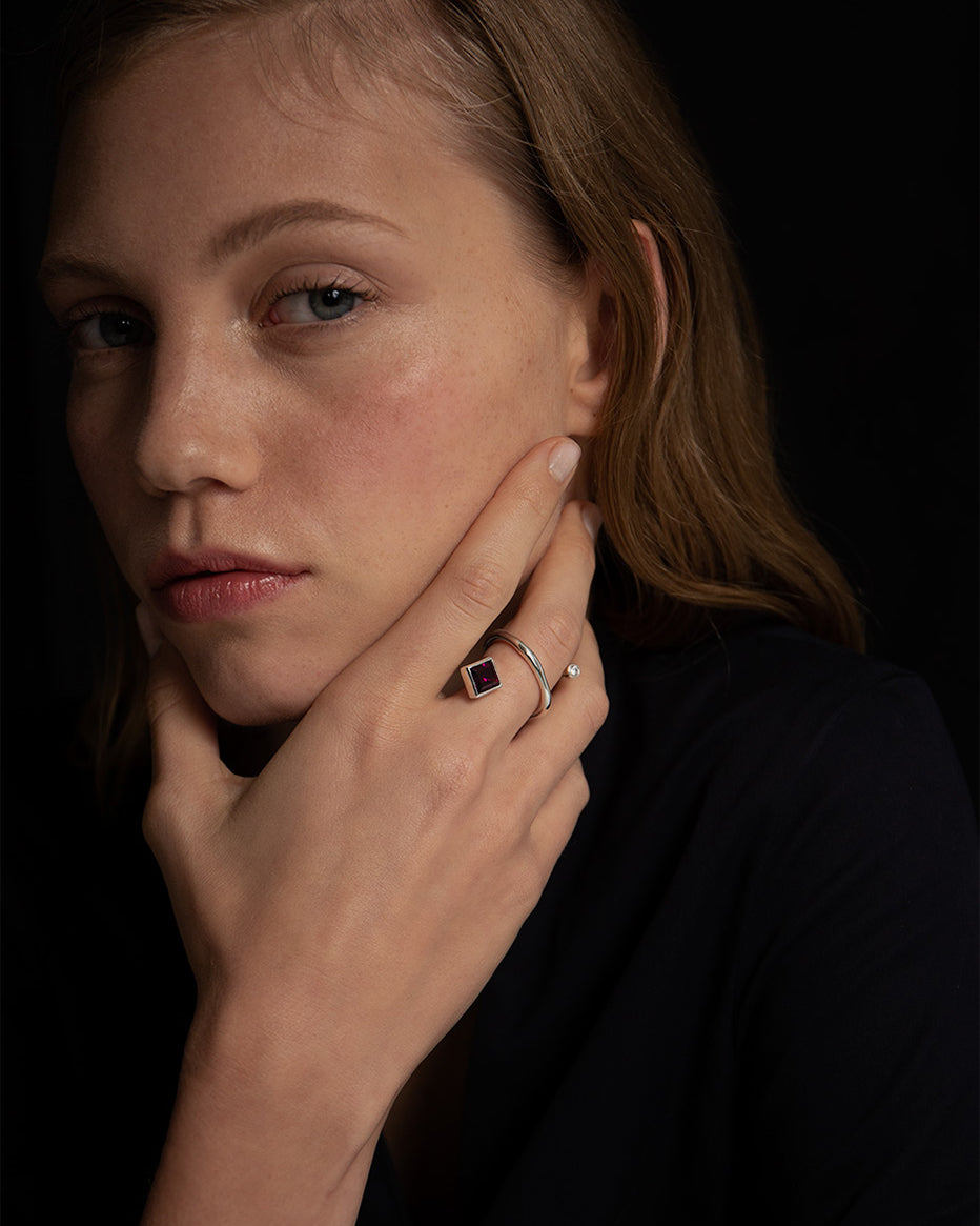 Mies Ring With Rhodolite