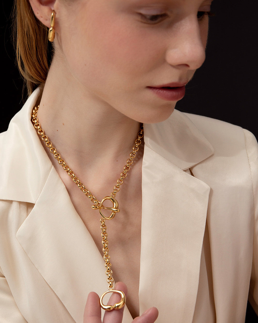 Collar de cadena Hope toggle en vermeil