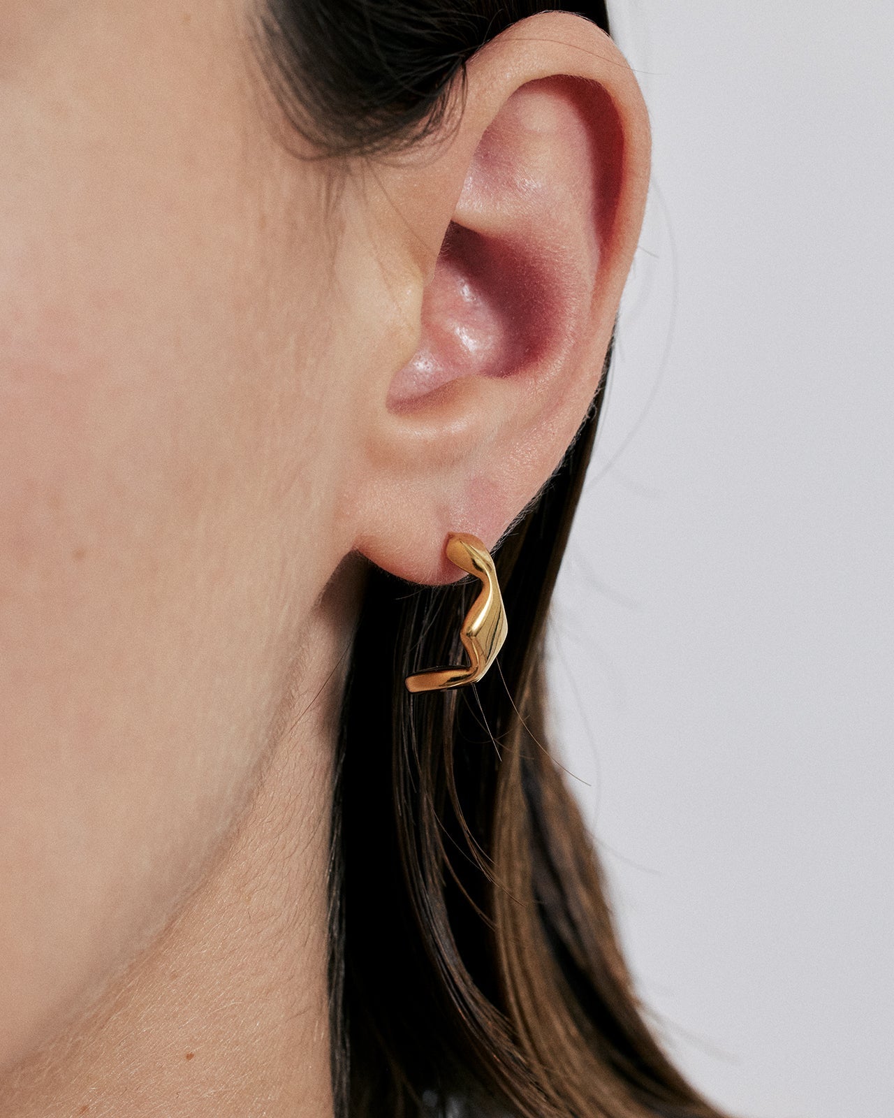 Flux Open Hoop Earrings In Gold Vermeil