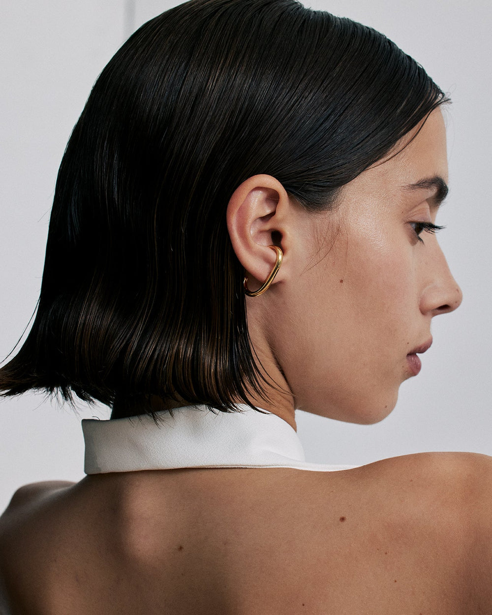 Pendientes Minimalist Huggie en vermeil