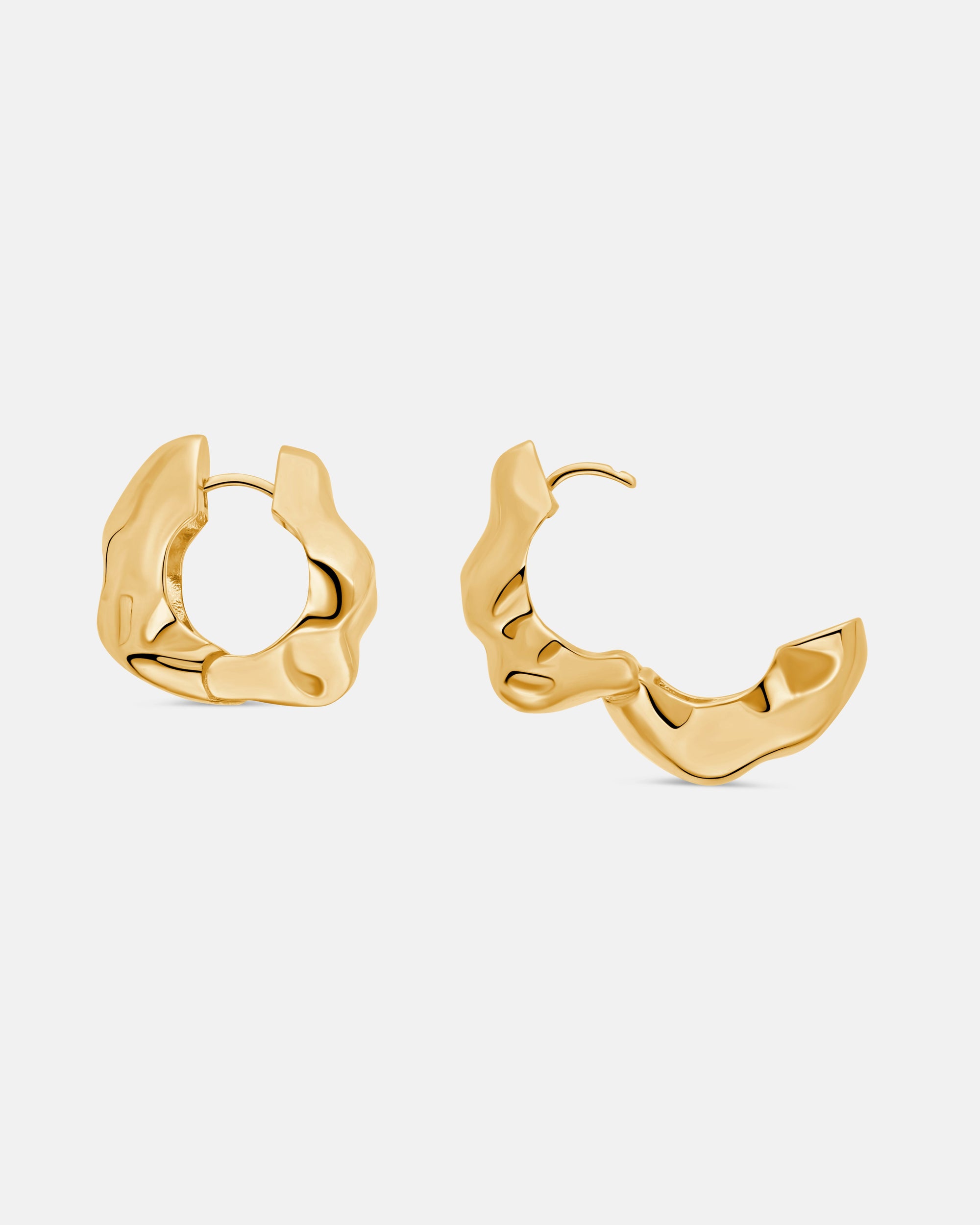 Lunar Large Hinged Earrings In Gold Vermeil