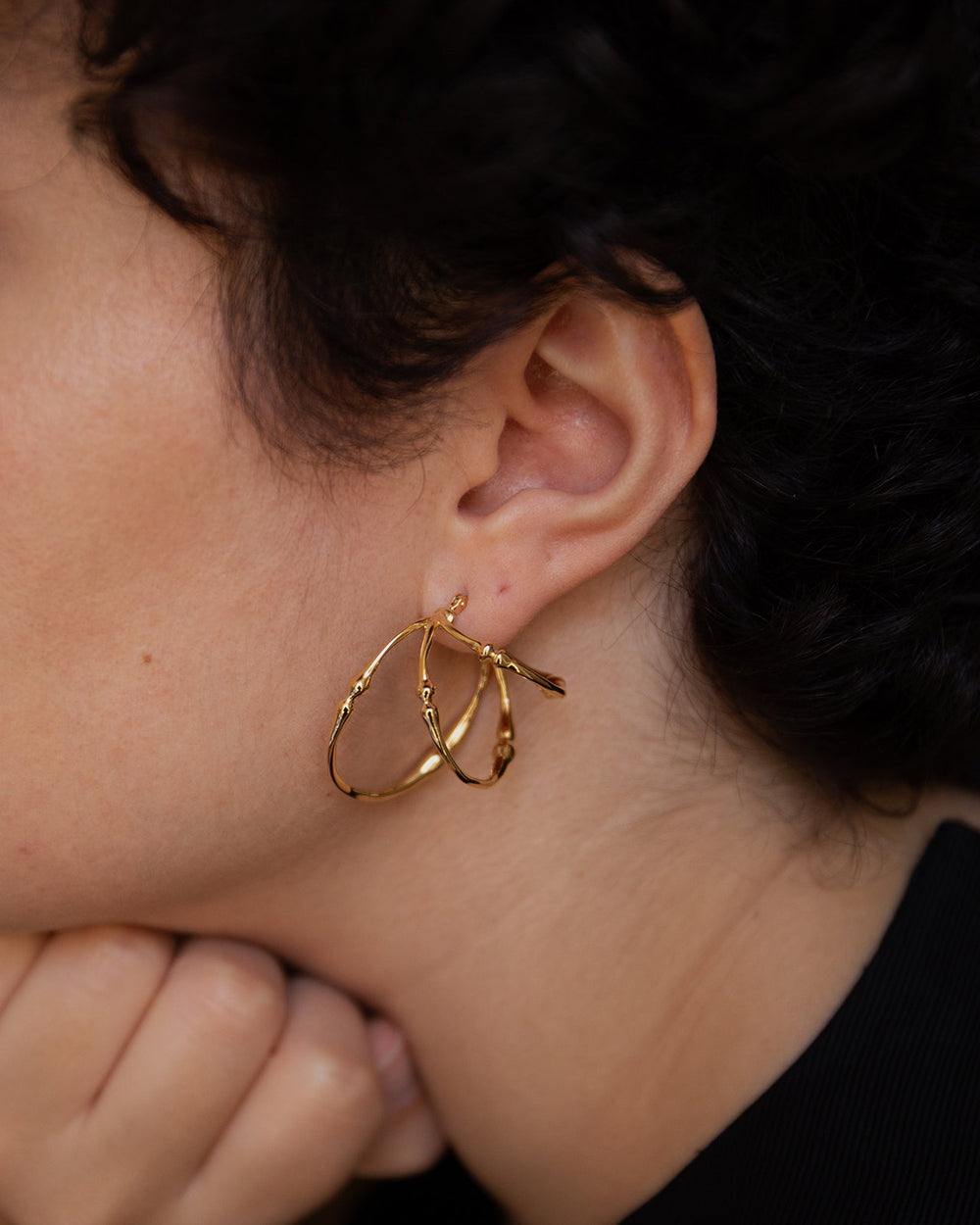 Hope Triple Hoop Earrings In Gold Vermeil