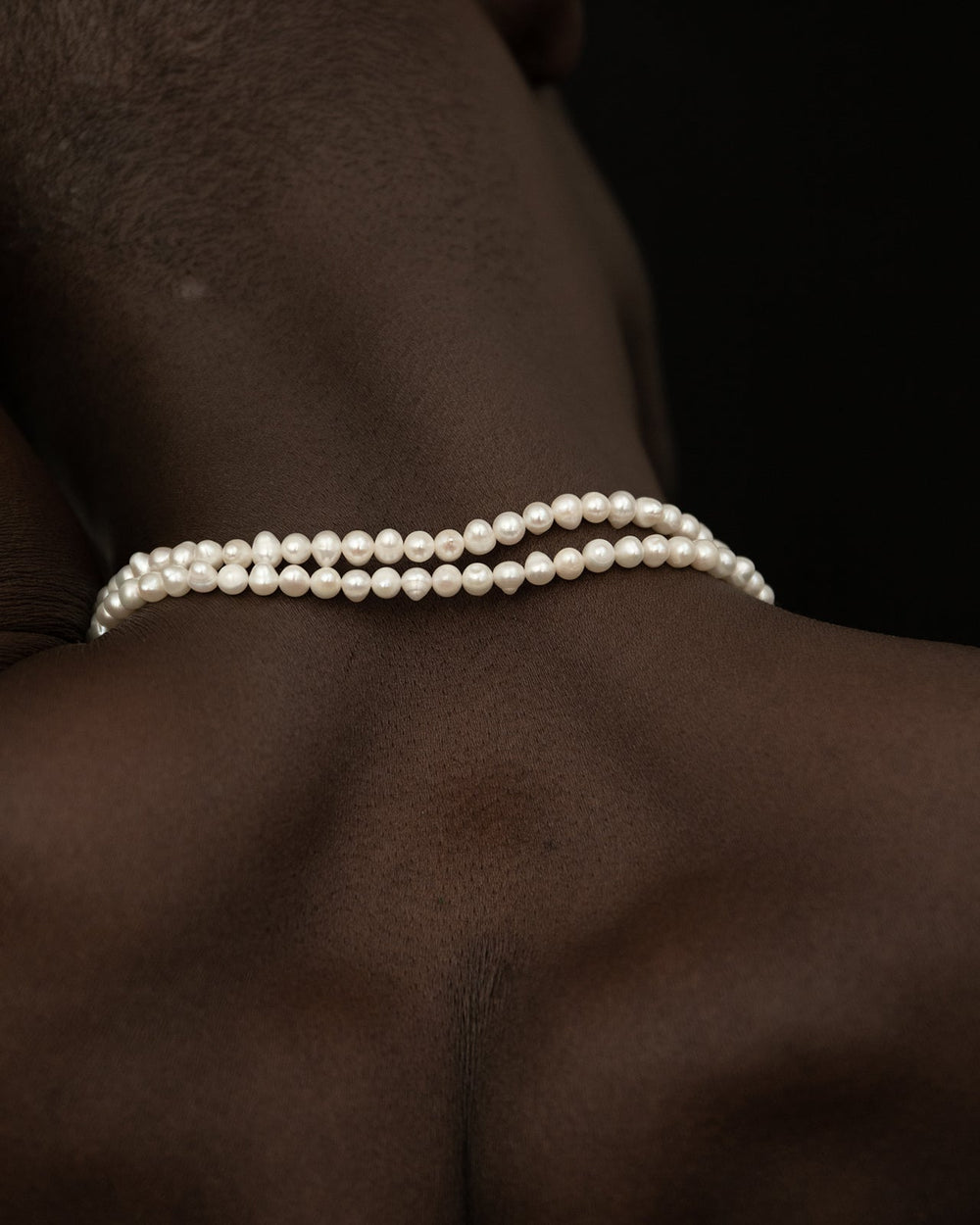 White Double Pearl Hope Necklace