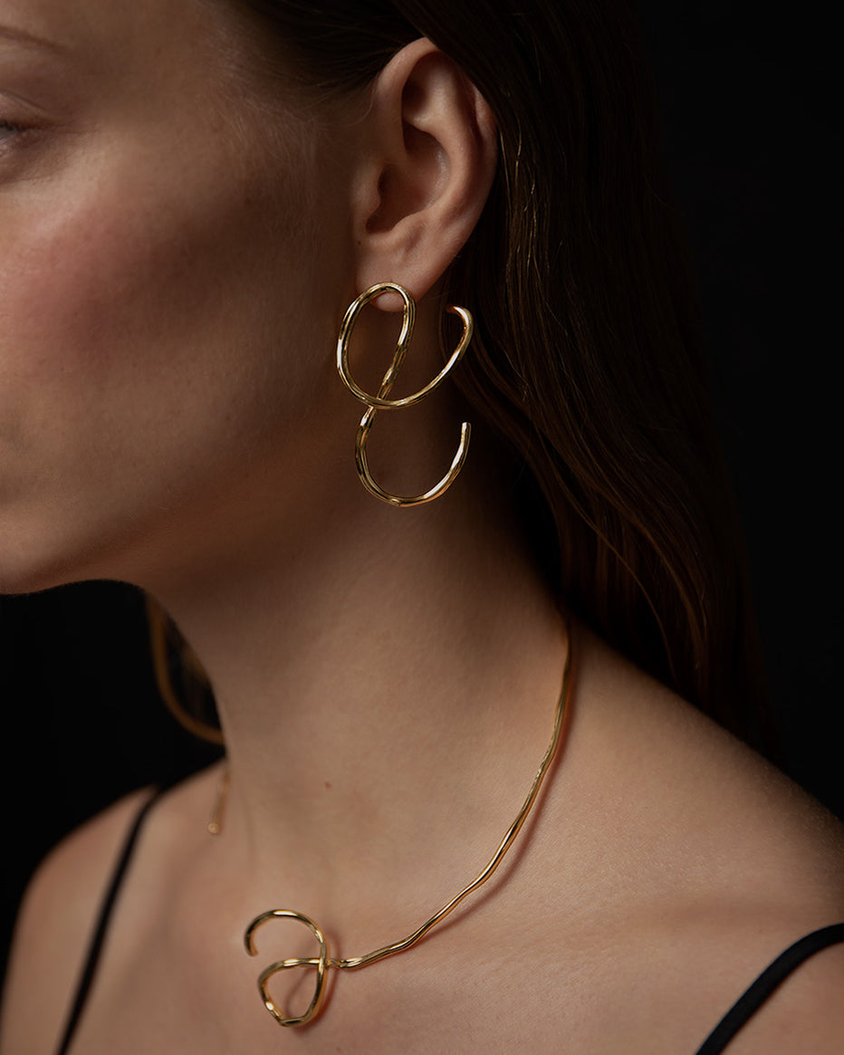 Pendientes Aino en vermeil
