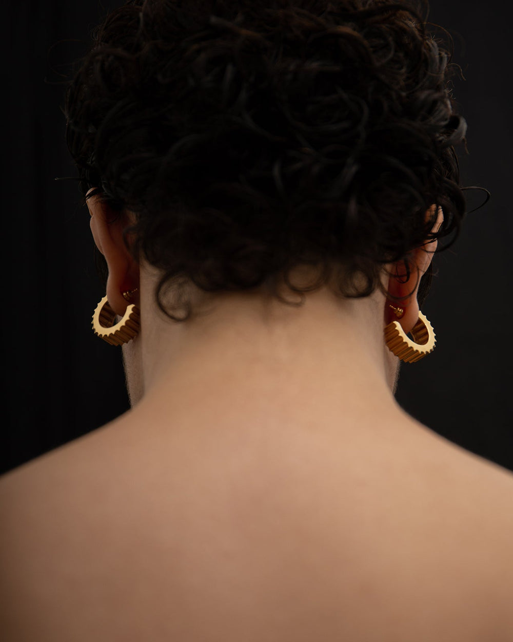 Pendientes Column Large en vermeil