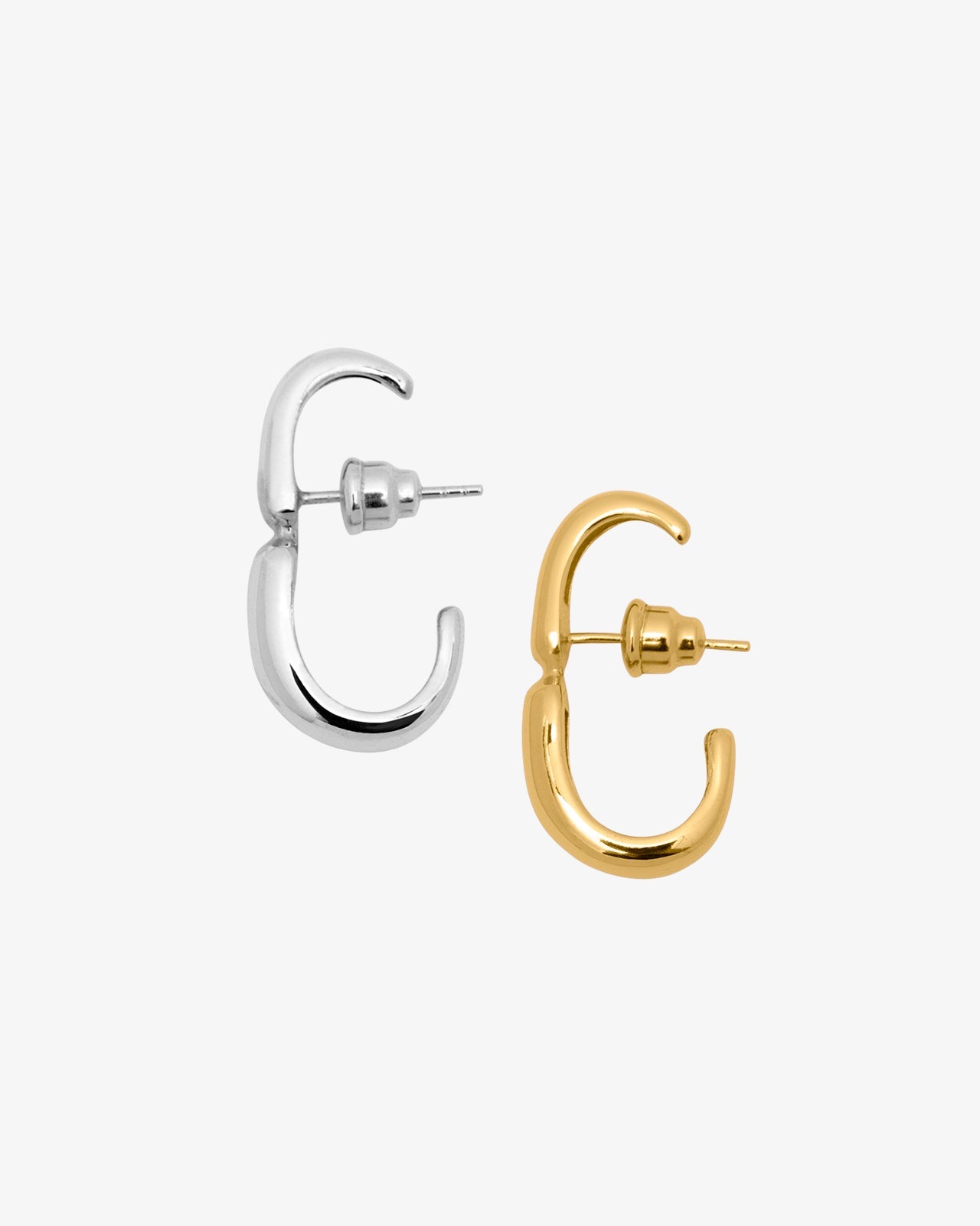 Hope Huggie Earrings Silver, Vermeil Set