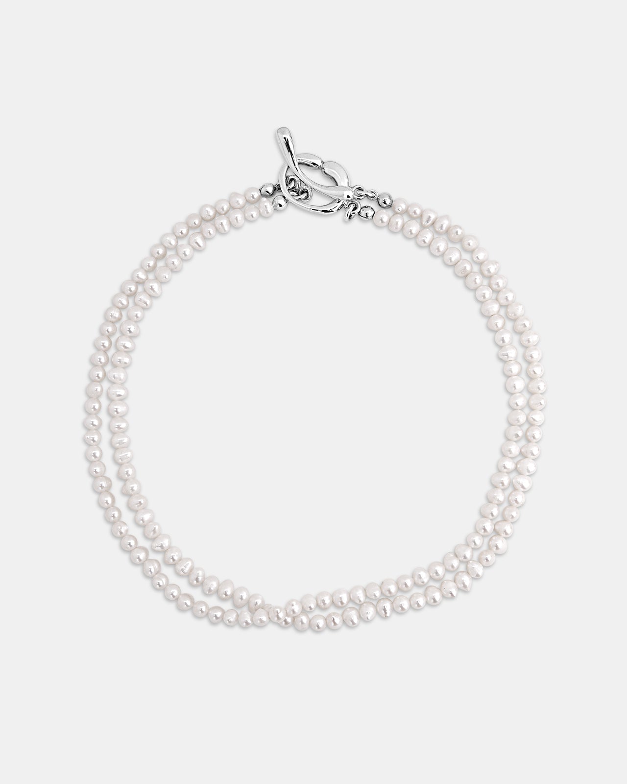 White Double Pearl Hope Necklace