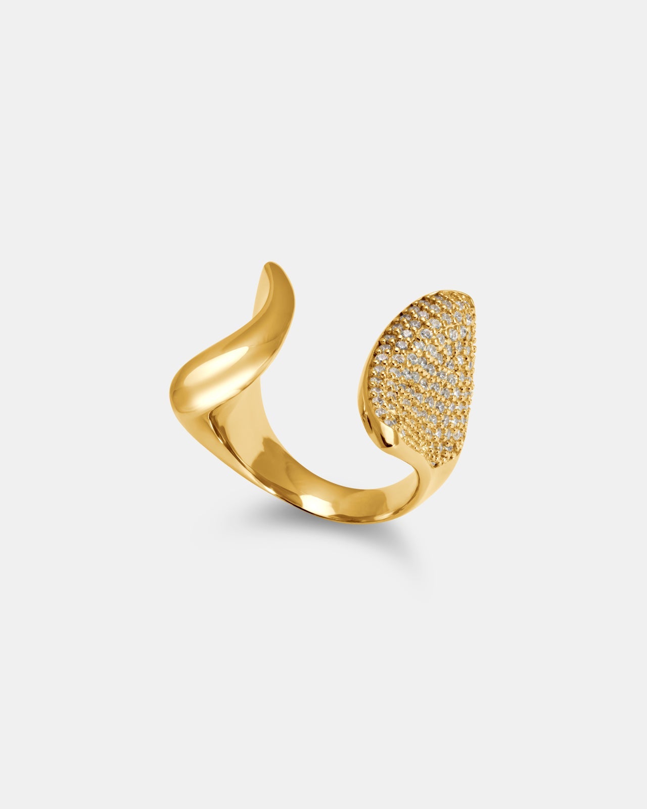 Future Legend Ring In 18K Solid Gold With Pave Diamonds