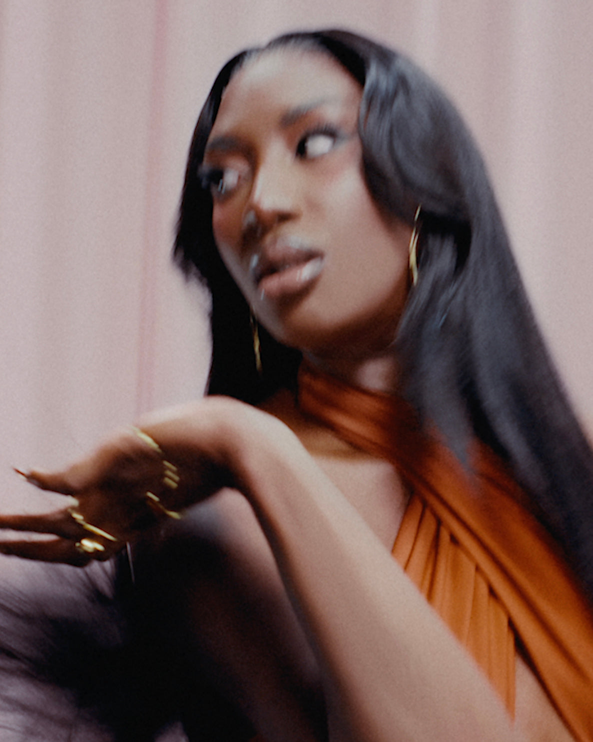 Aya Nakamura is wearing Hope Double Hoop Earrings, Sense Ring, Dream Rings and Flux Handlet