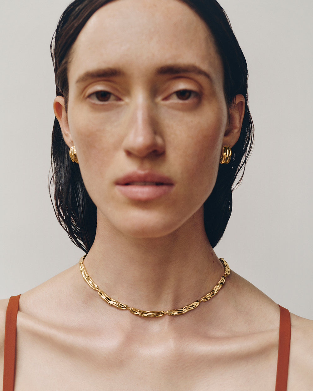 Aurora Collar Necklace in Gold Vermeil