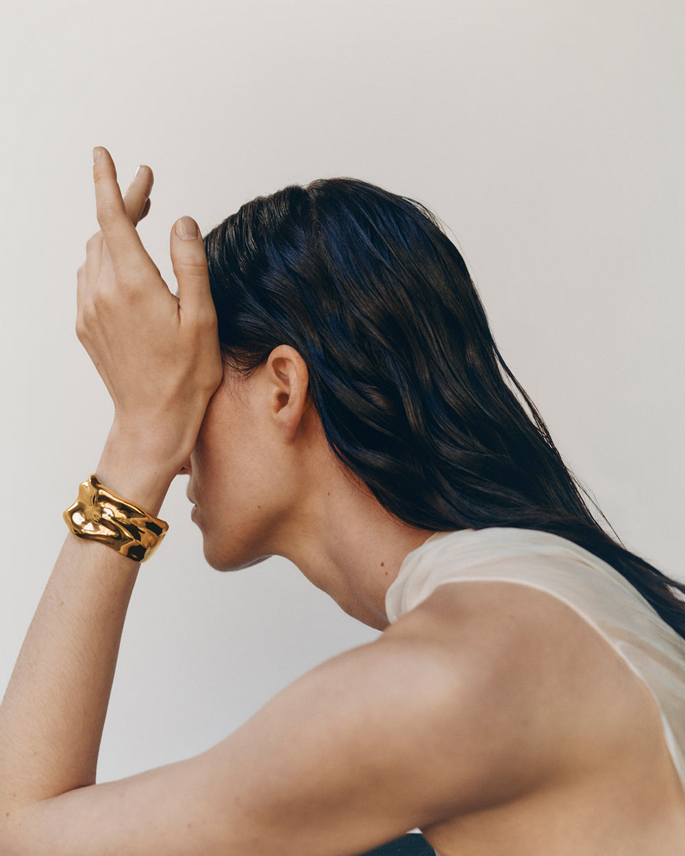 Brazalete tipo manchette Aurora en vermeil