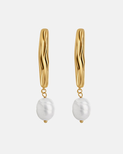 Boucles d’oreilles Aurora Perle Suspendue en Vermeil