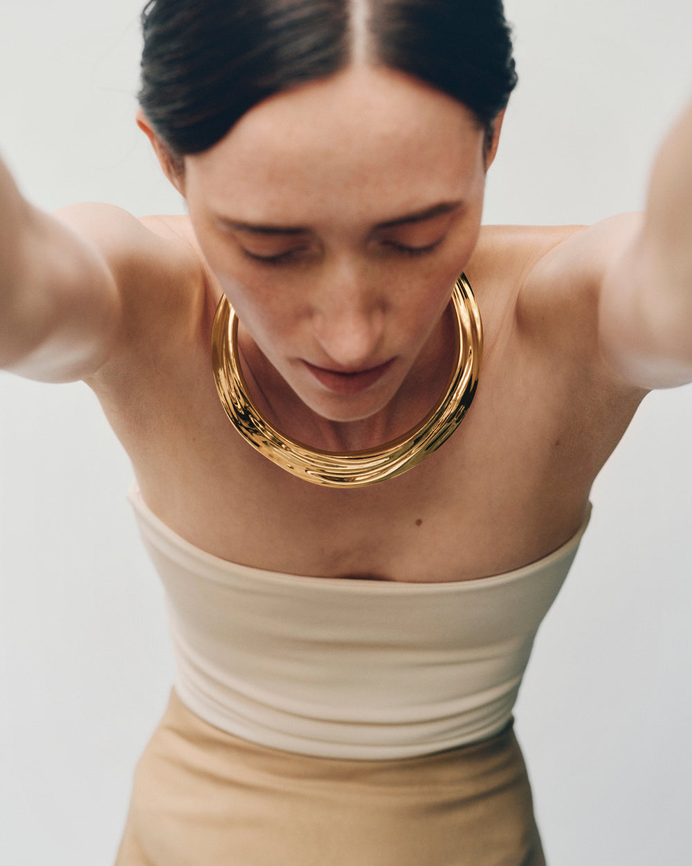 Aurora Torque Necklace in Gold Vermeil