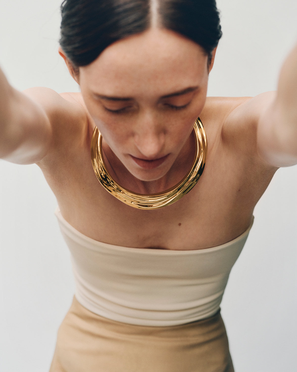 Aurora Torque Necklace in Gold Vermeil