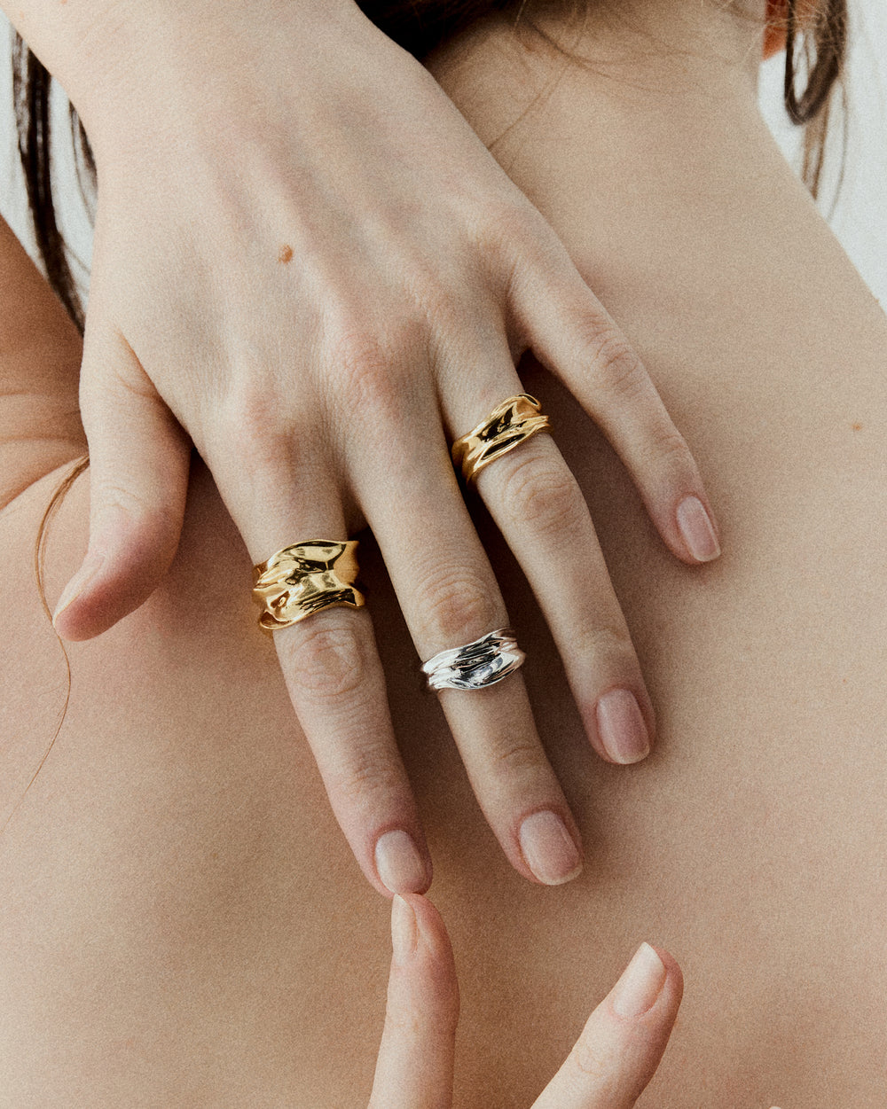 Aurora Wide Ring In Gold Vermeil