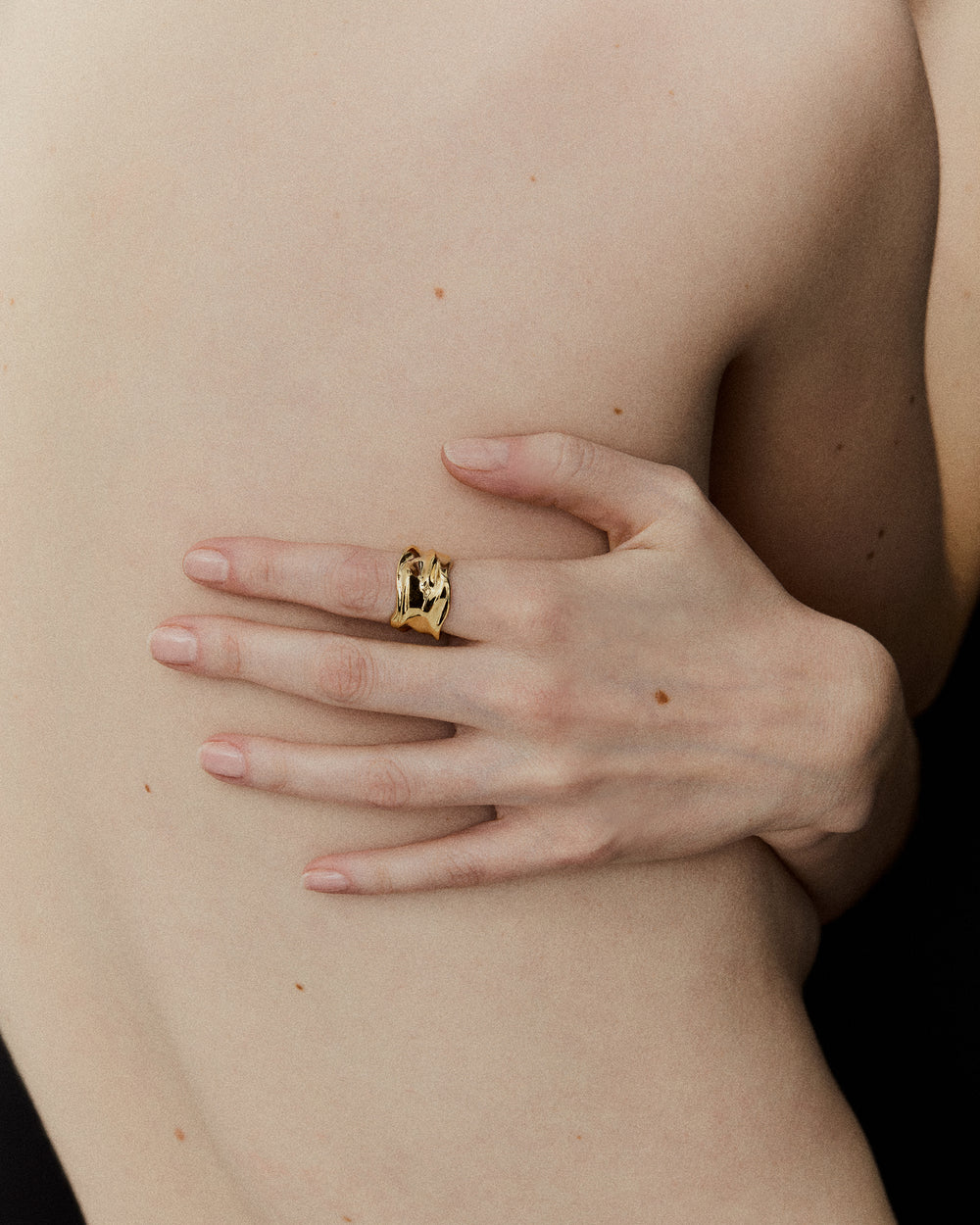 Aurora Wide Ring In Gold Vermeil