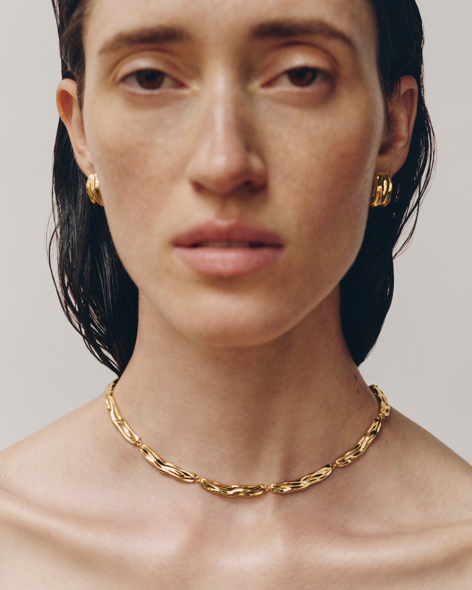 Aurora Collar Necklace in Gold Vermeil