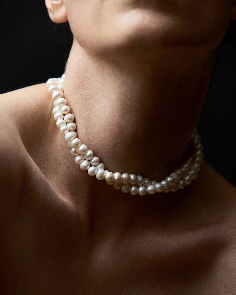 Collar Hope doble perlas blancas