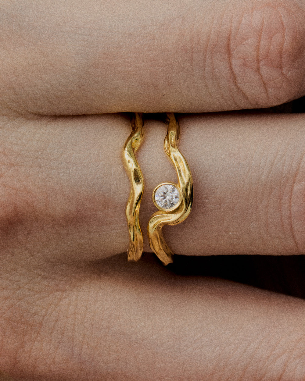 Groove Solitaire Diamond Ring